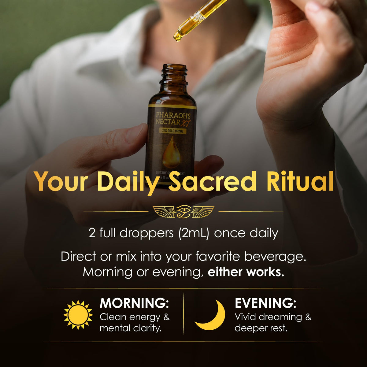 Moment de méditation avec Nectar de Pharaon XT