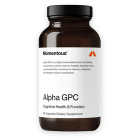 Momentous Alpha GPC 300mg complément alimentaire en capsules, vue de face