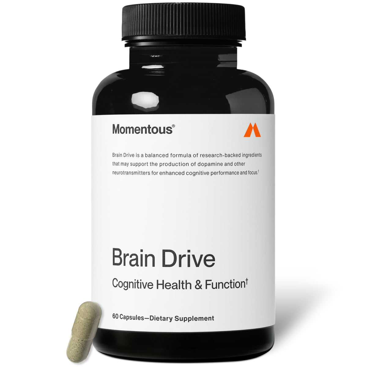 Momentous Brain Drive complément nootropique 82g vue avant