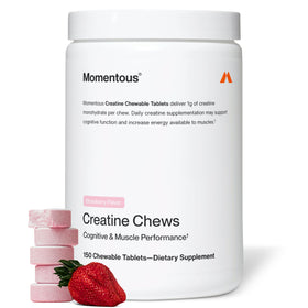 Momentous Chews de Créatine Monohydrate saveur fraise, vue de face
