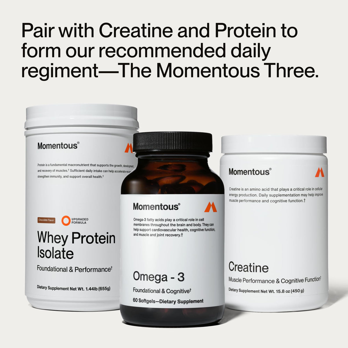Momentous Omega-3 Huile de Poisson 1 600mg, prise avec un verre d'eau