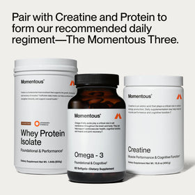 Momentous Omega-3 Huile de Poisson 1 600mg, prise avec un verre d'eau
