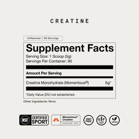 Momentous Poudre de Créatine Monohydrate 540g dosage