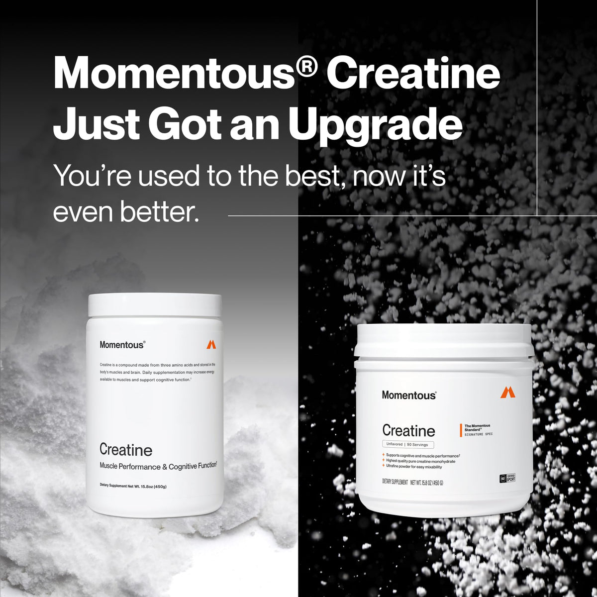 Momentous Poudre de Créatine Monohydrate 540g emballage