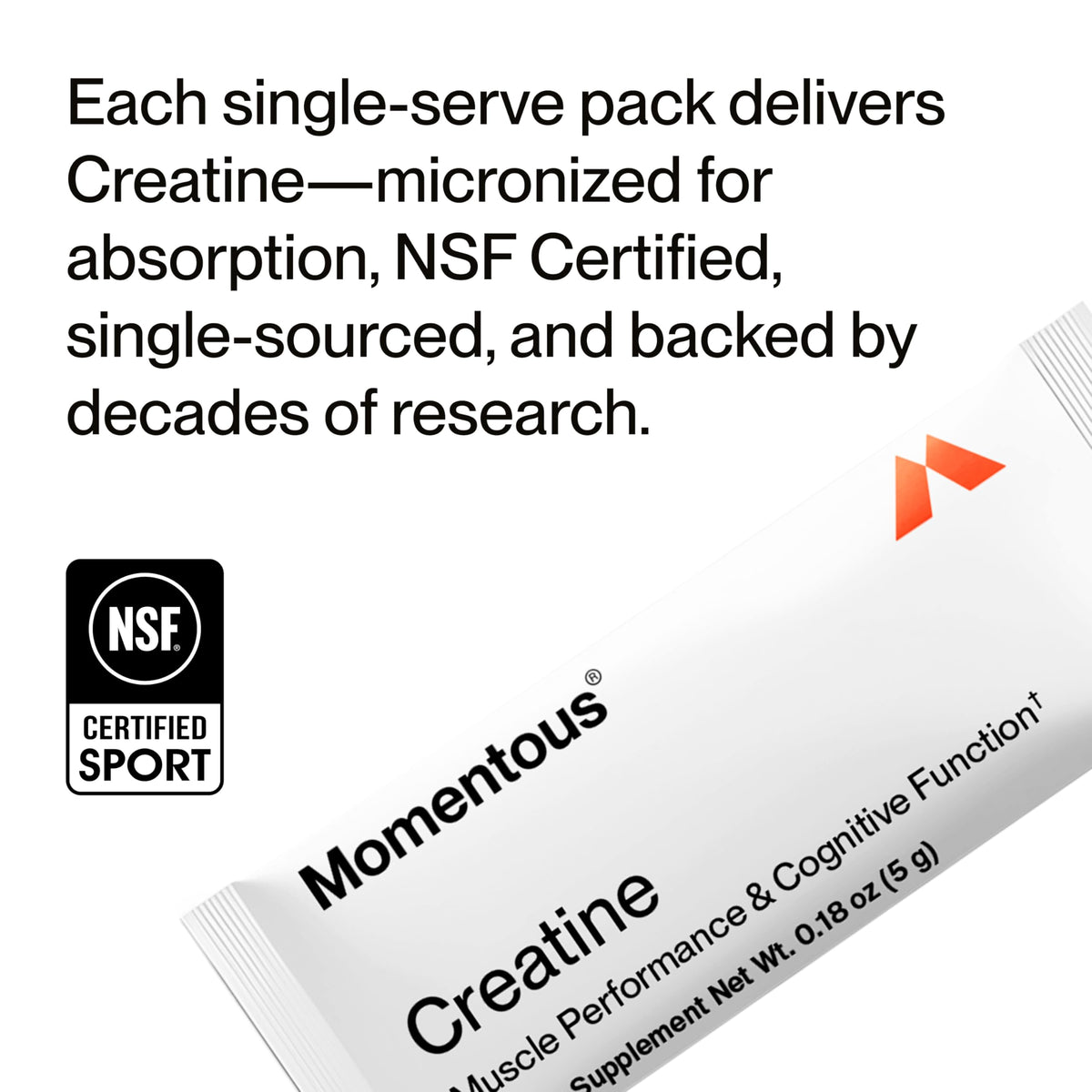 Momentous poudre de créatine monohydrate 5g avec d'autres compléments