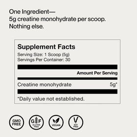 Momentous Poudre de Créatine Monohydrate 5g, emballage ouvert