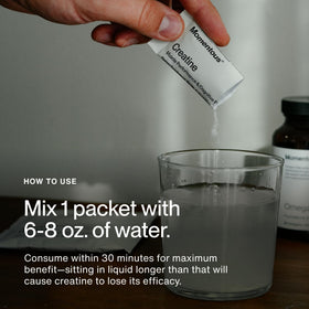 Momentous poudre de créatine monohydrate 5g en utilisation sportive