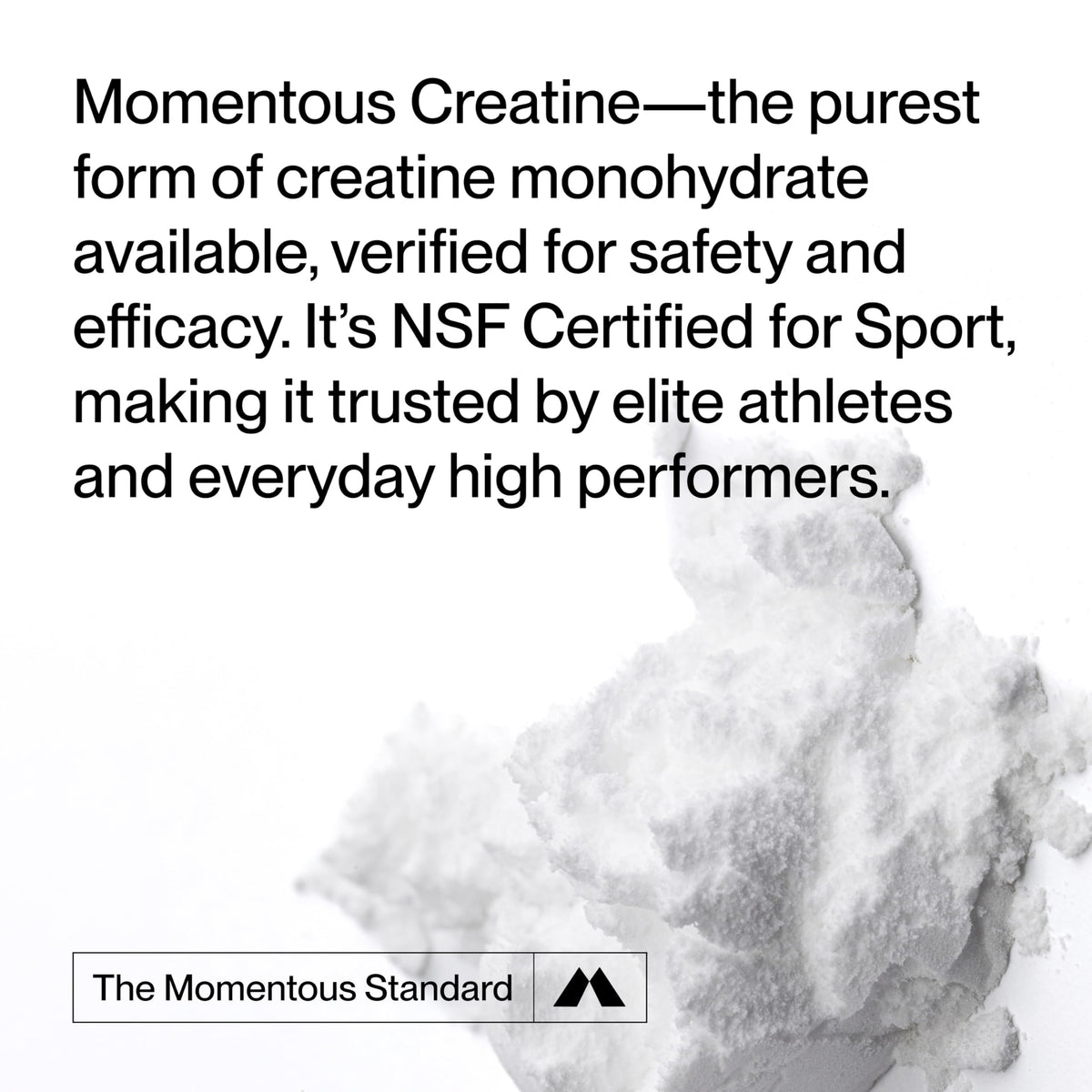 Momentous poudre de créatine monohydrate 5g vue de côté