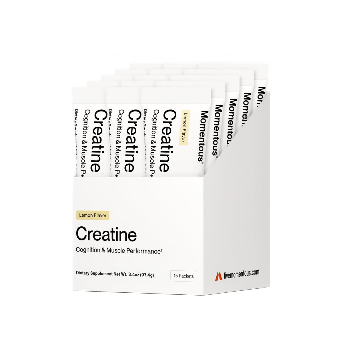 Momentous Poudre de Créatine Monohydrate au Citron, sachet individuel