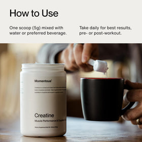 Momentous Poudre de Créatine Monohydrate au Citron, utilisation sportive