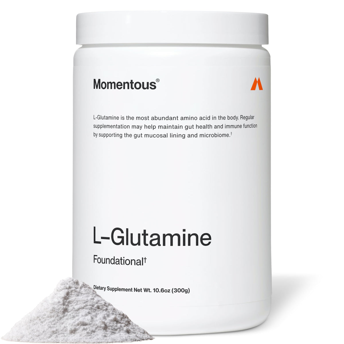 Momentous Poudre de L-Glutamine 390g vue de face