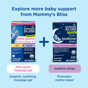 Mommy's Bliss Probiotiques pour Bébé sur une table avec d'autres produits pour bébés