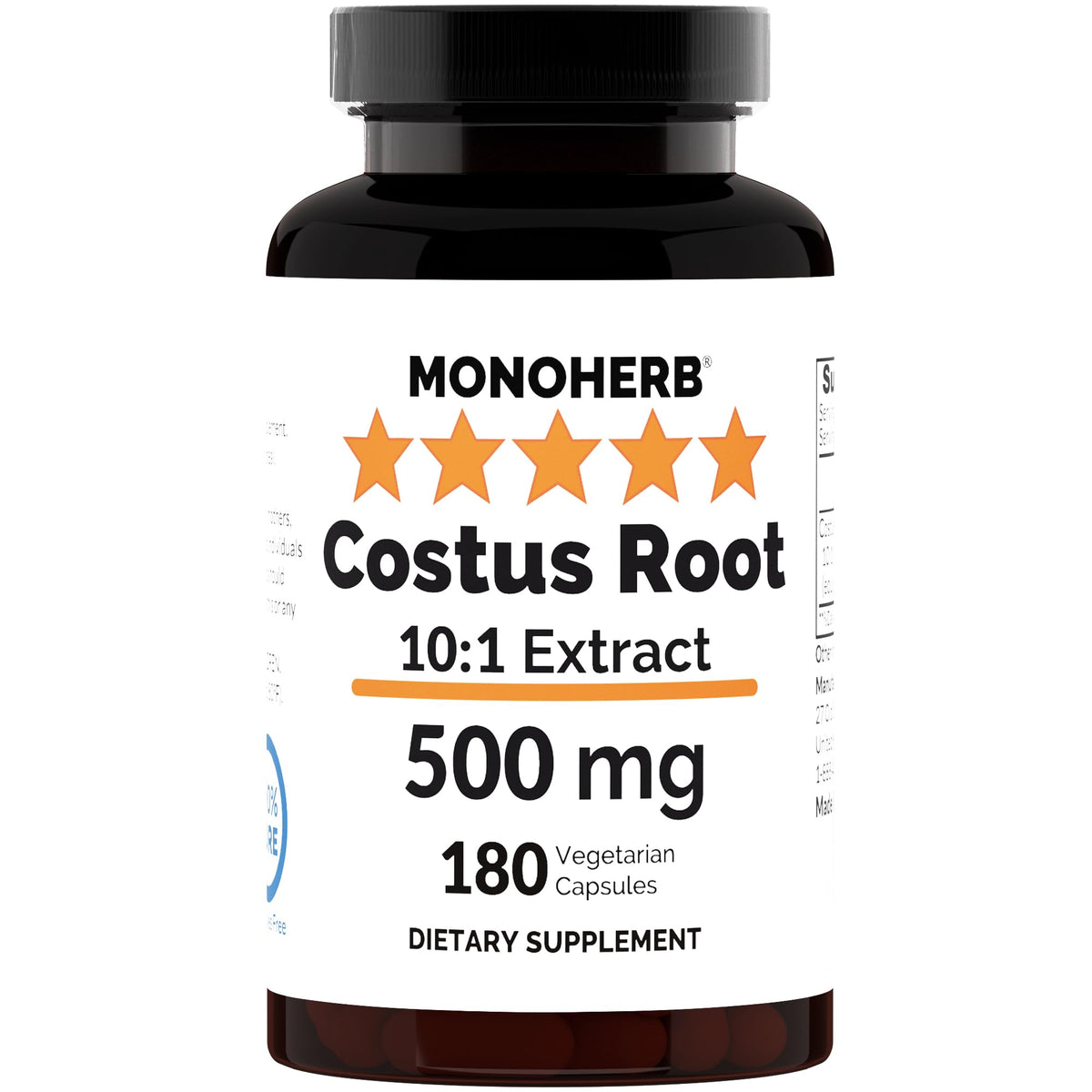 MONOHERB Extrait de Racine de Costus 500 mg - flacon de 180 capsules
