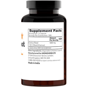 MONOHERB Extrait de Racine de Costus - capsules végétales transparentes