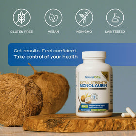 Monolaurin 800mg Natural Labs capsules sur fond blanc