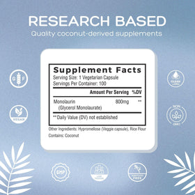 Monolaurin 800mg Natural Labs vue de l'arrière