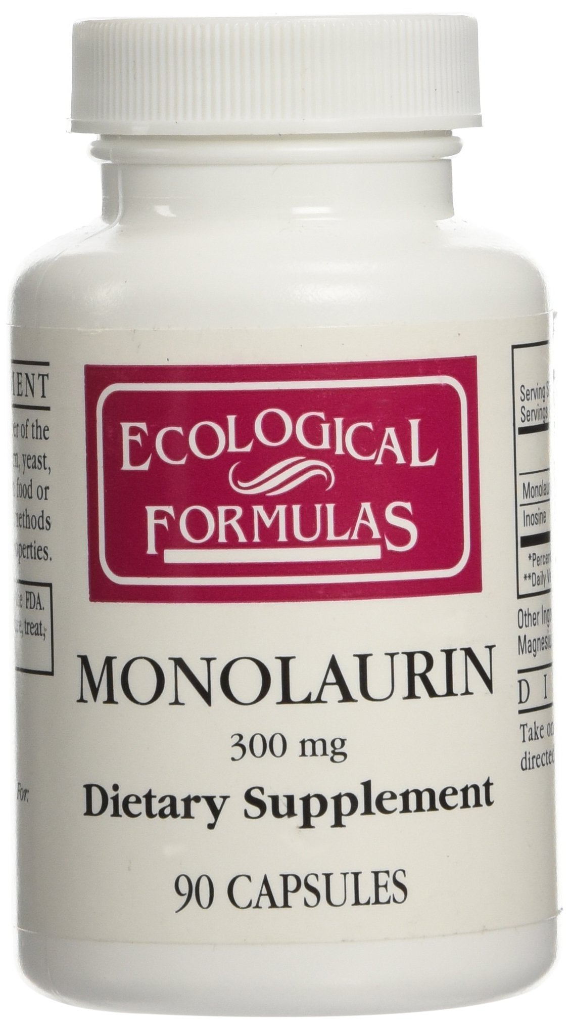 Monolaurin 90c Ecological Formulas flacon de 90 capsules