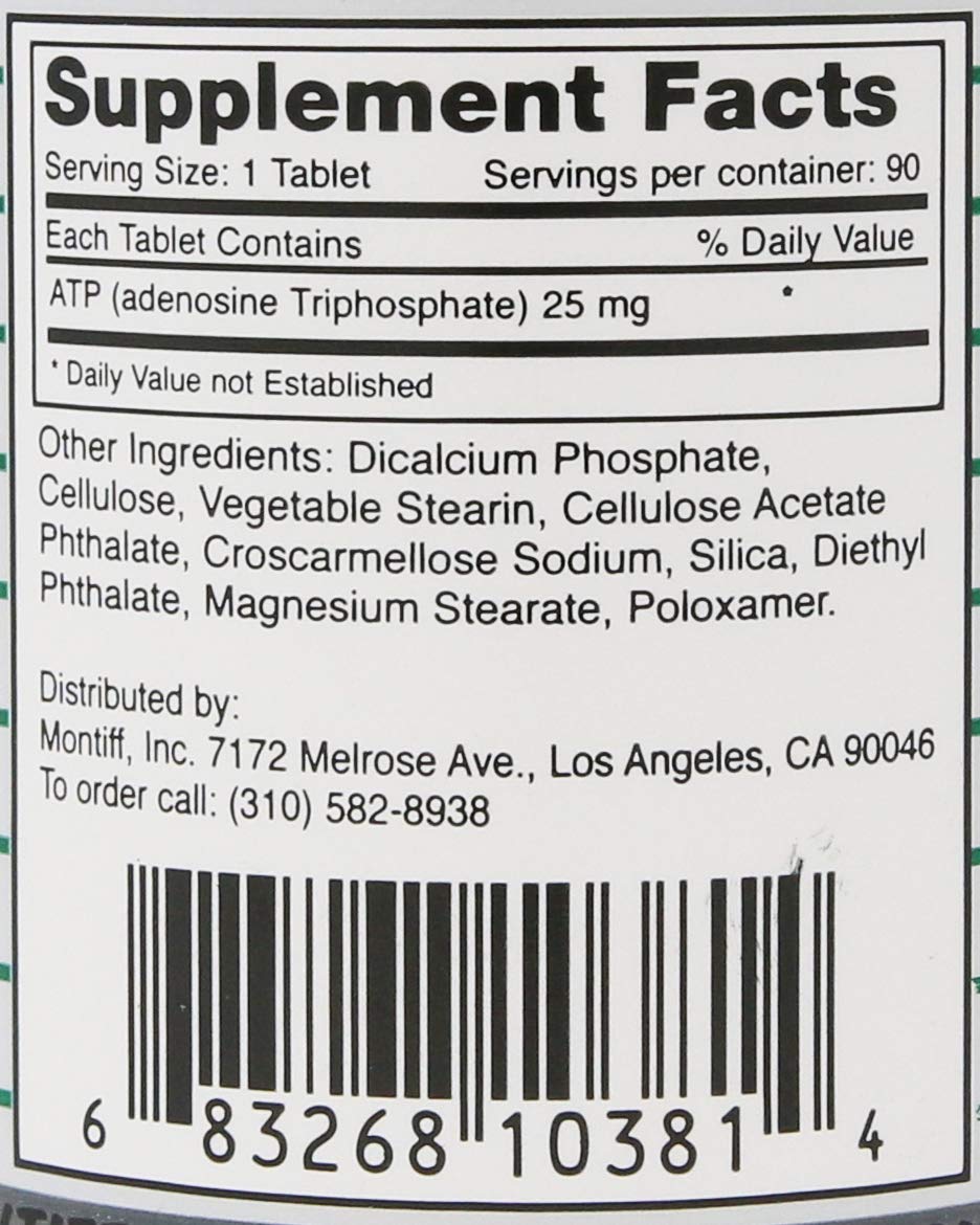 Montiff ATP 25 mg 90 tablettes vue latérale