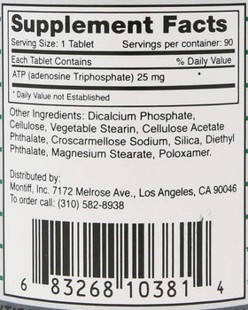 Montiff ATP 25 mg 90 tablettes vue latérale