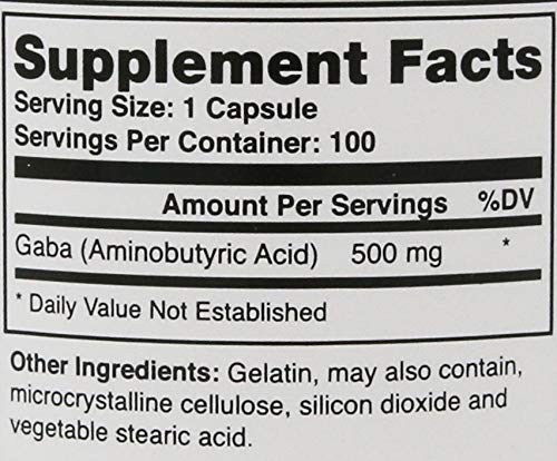 Montiff Pure Gaba 500 mg 100 capsules arrière avec étiquette