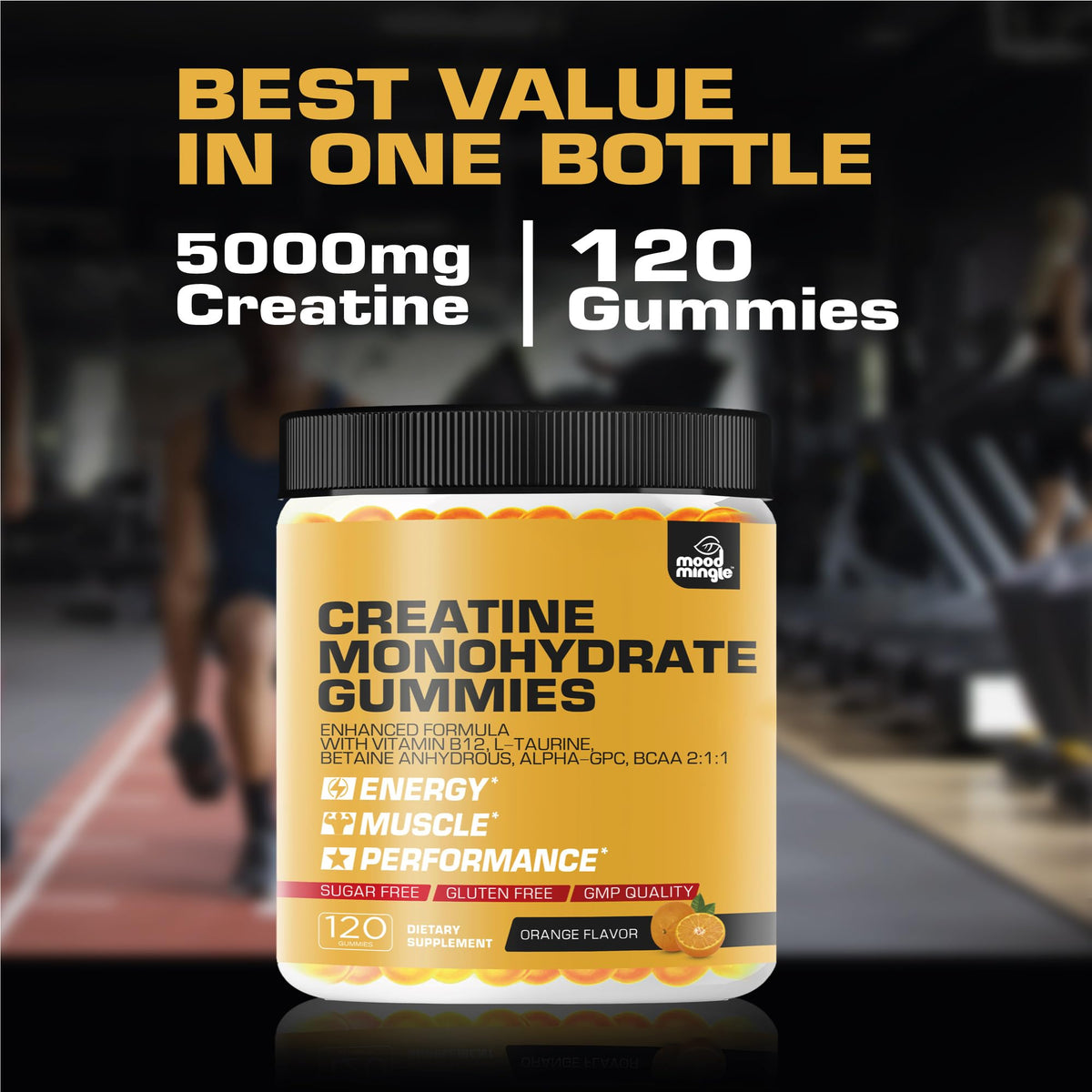 Mood Mingle Gummies de Créatine Monohydrate 5g, contenu des gummies