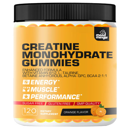 Mood Mingle Gummies de Créatine Monohydrate 5g, vue avant du flacon