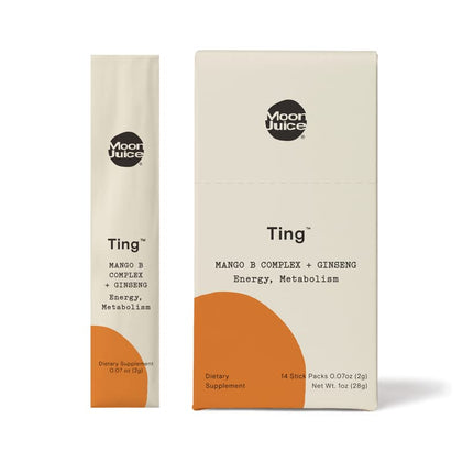 Moon Juice Ting Sticks B Complex 14ct avec emballage en avant