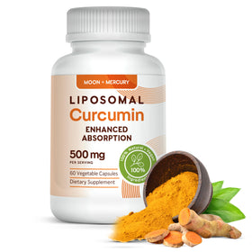 Moon + Mercury Complément Alimentaire Curcuma Liposomal 500mg - 60 Capsules vue de face