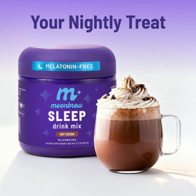MoonBrew Chocolat Chaud au Magnésium pot arrière avec informations nutritionnelles