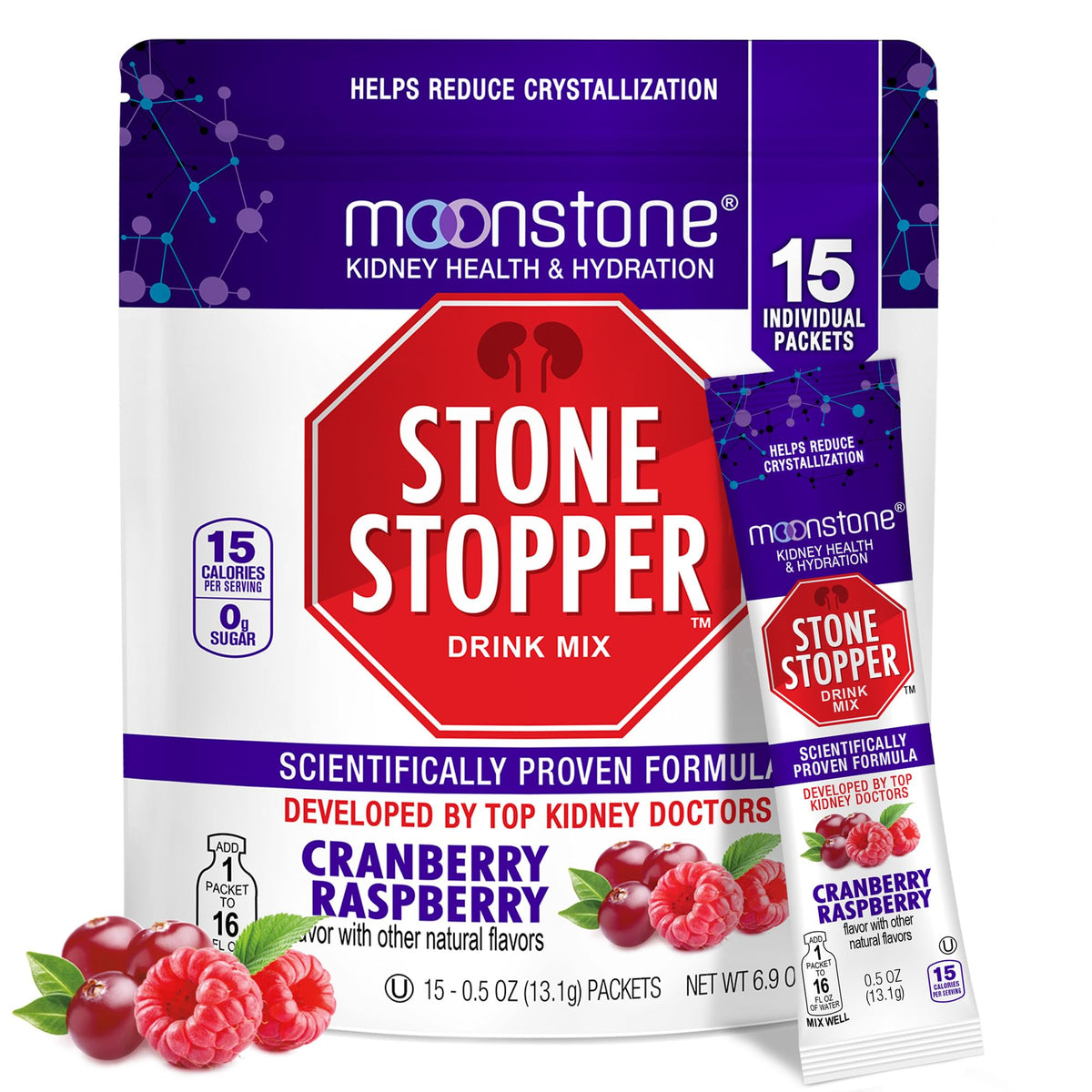 Moonstone Mélange à Boire Cranberry Framboise 230g, vue avant