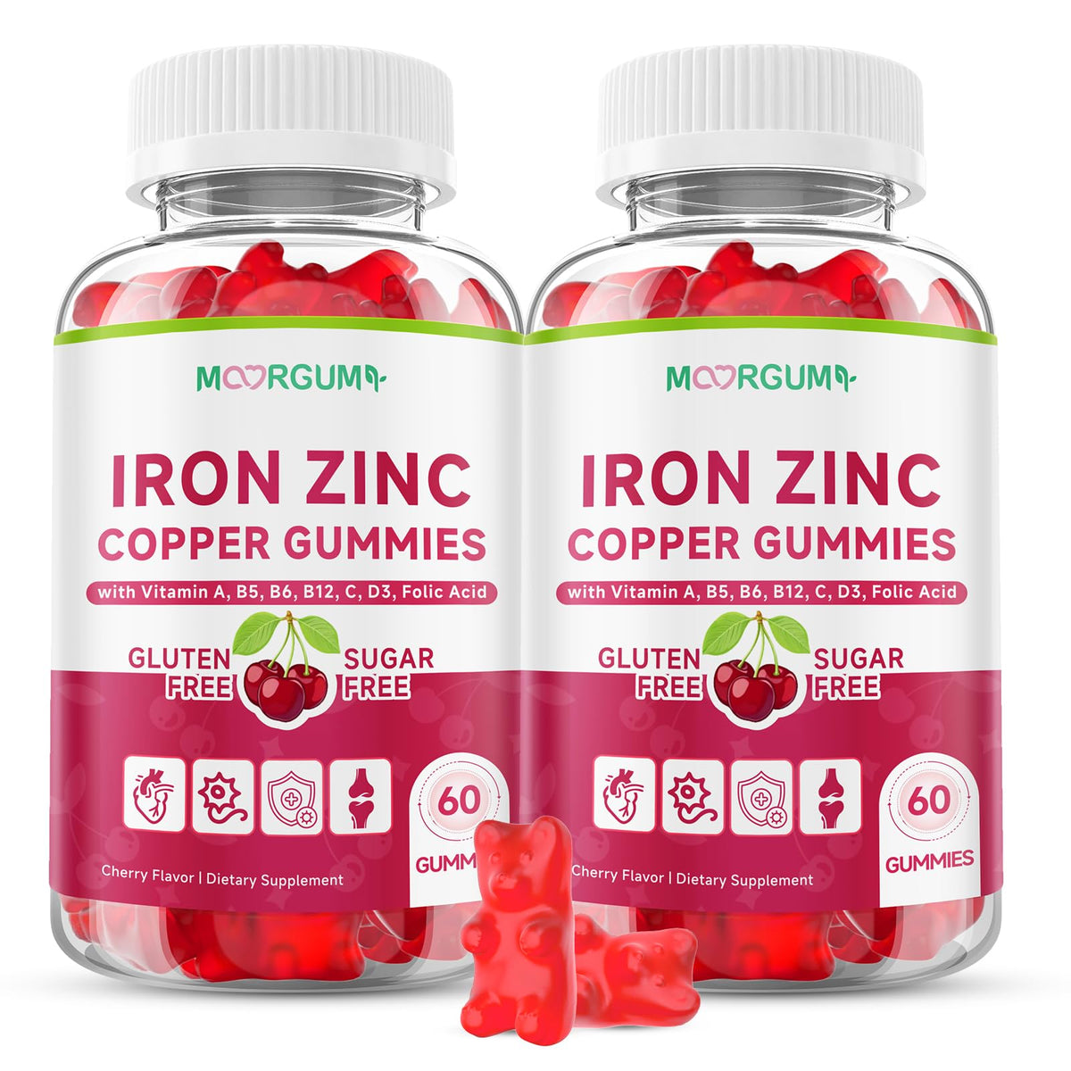 MOORGUMY gummies minéraux cerise vue de face