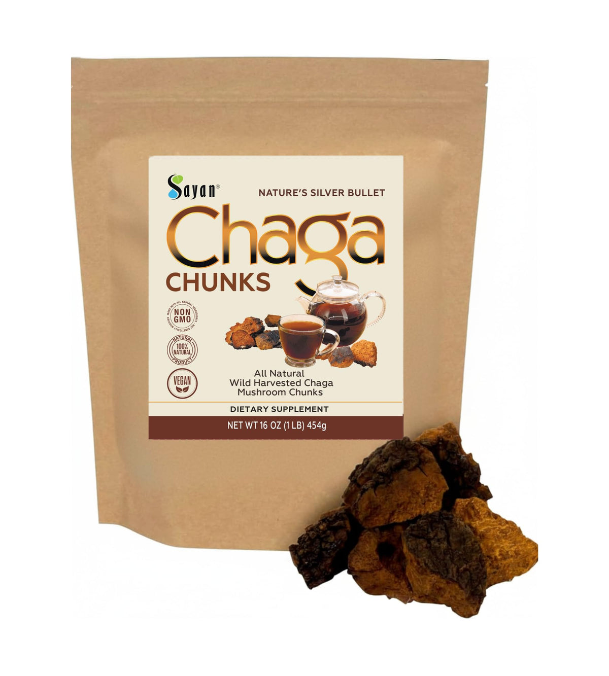 Morceaux de Chaga Sayan 481g vue avant