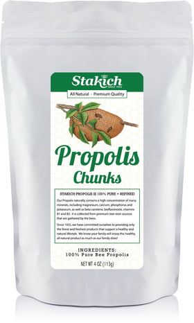 Morceaux de propolis brut Stakich dans un paquet de 122g