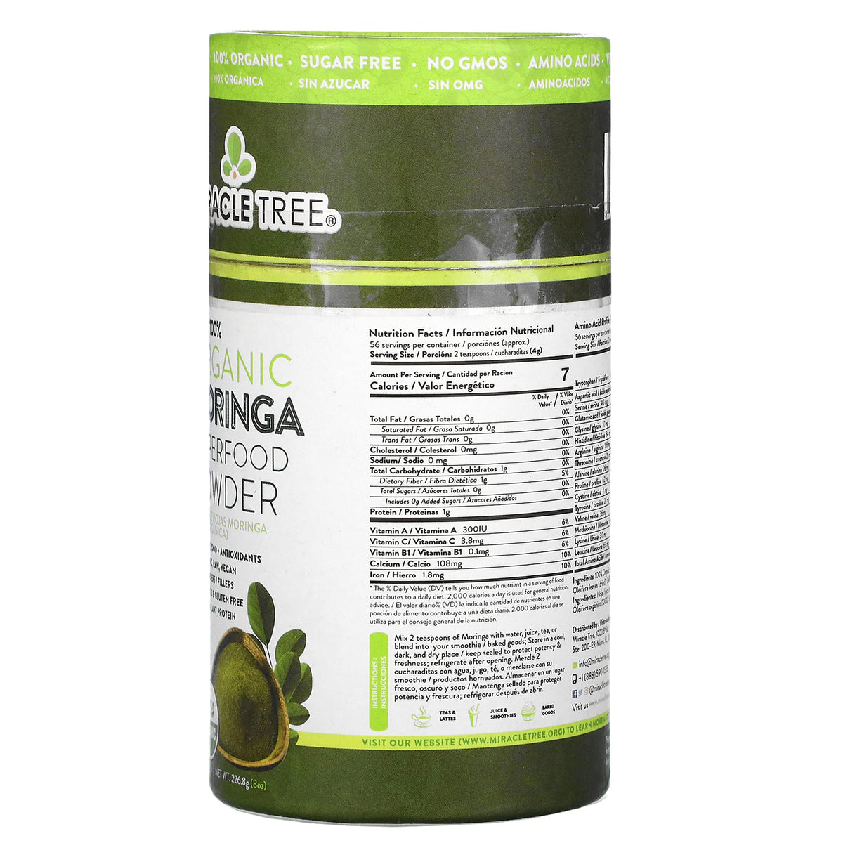 Moringa bio Miracle Tree dans une tasse de thé