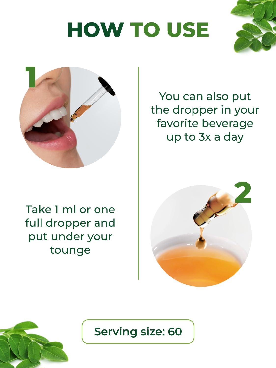 Moringa en liquide utilisé dans un smoothie