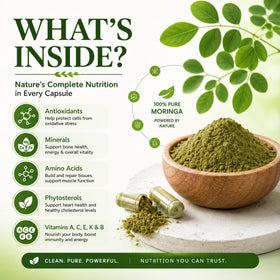 Moringa en poudre à côté des capsules MEDI BOTIC