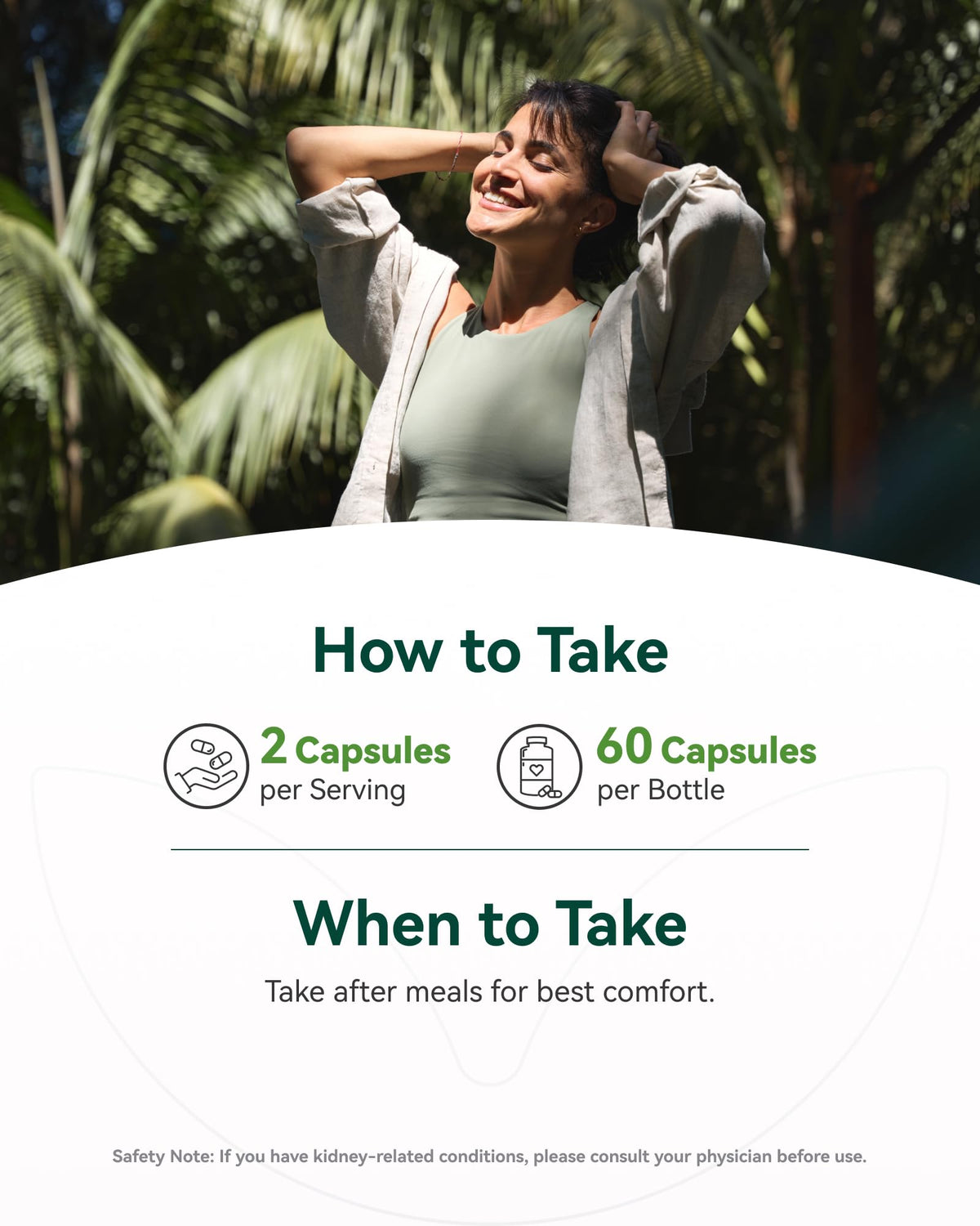 Moringa Inner Brightness capsules dans une main