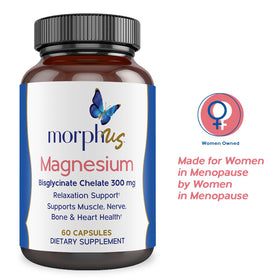 MORPHUS Complément Alimentaire Magnésium Bisglycinate 300mg - Flacon avec fond neutre
