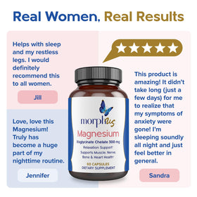 MORPHUS Complément Alimentaire Magnésium Bisglycinate 300mg - Vue de côté du flacon