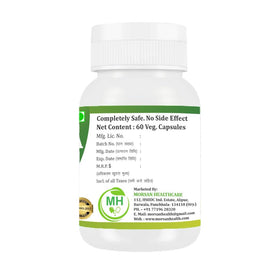 Morsan Healthcare Punarnava Capsules 500mg à côté d'un verre d'eau