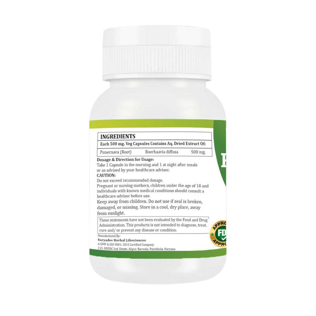 Morsan Healthcare Punarnava Capsules 500mg avec un fond de plantes