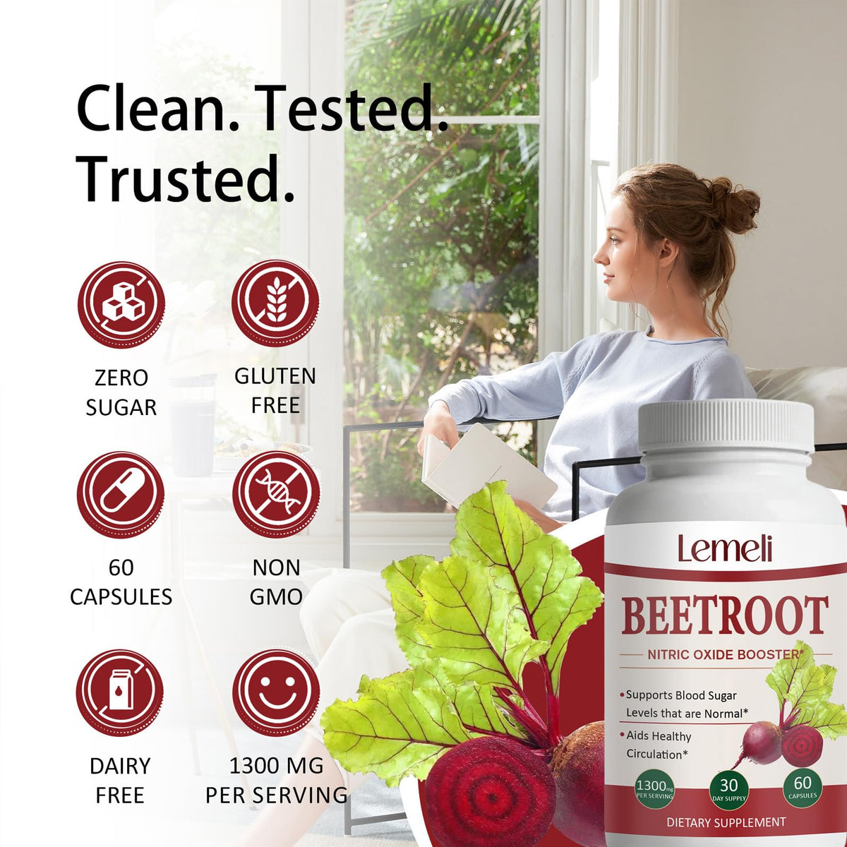 Morvyn capsules de betterave 1300mg côté flacon