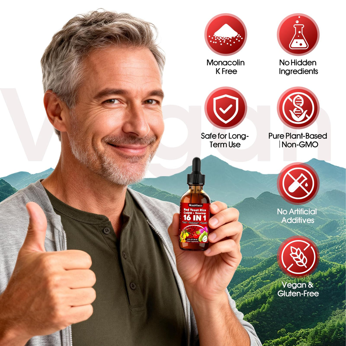 MOSSHFEECO complément alimentaire Riz Rouge 40ml sur une table