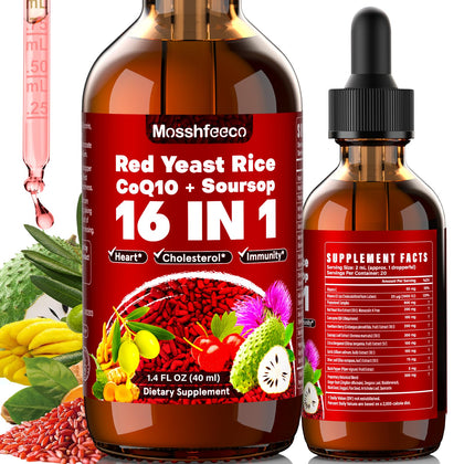 MOSSHFEECO complément alimentaire Riz Rouge 40ml vue avant avec étiquette