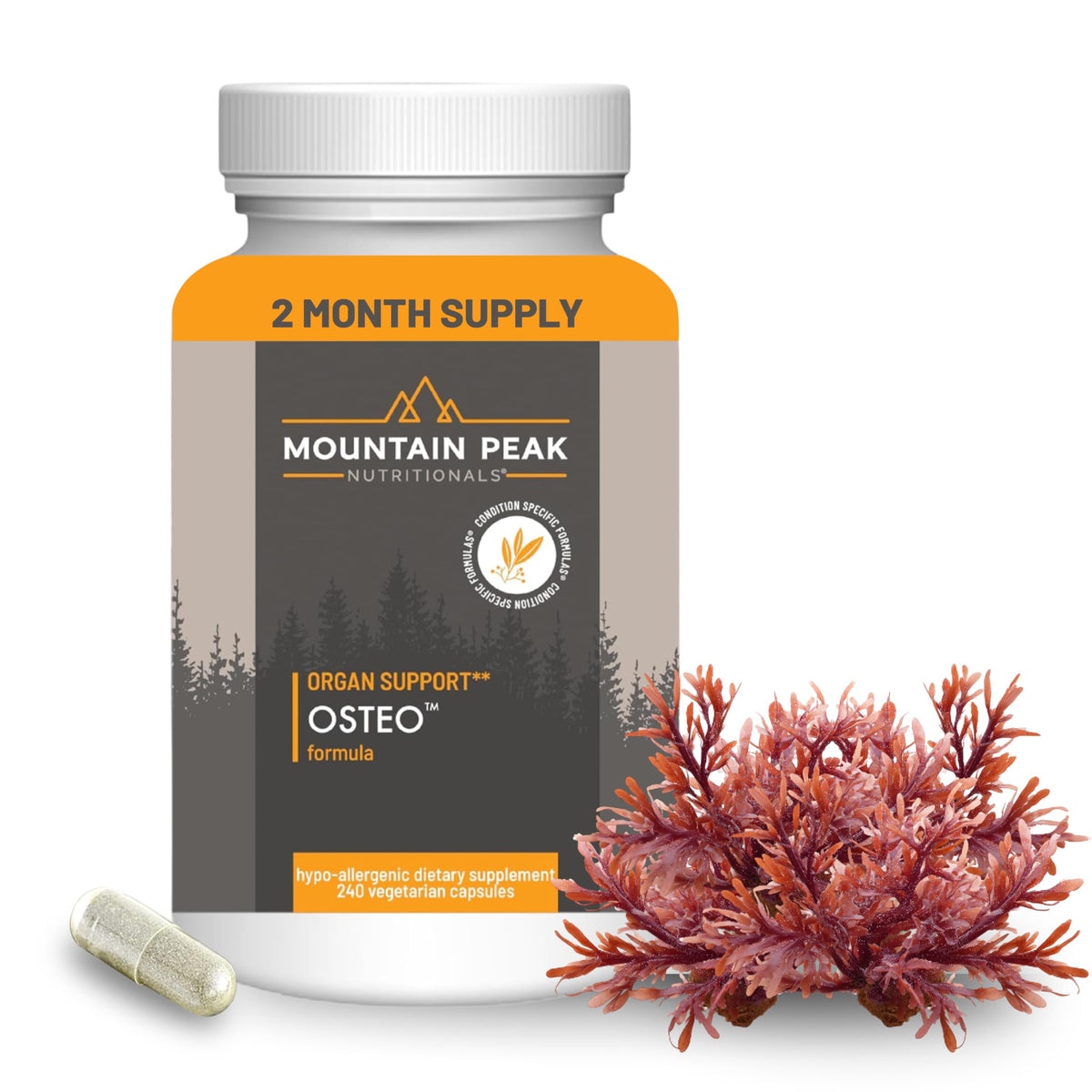 Mountain Peak Nutritionals Complément Alimentaire Osteo 240 Capsules Végétariennes