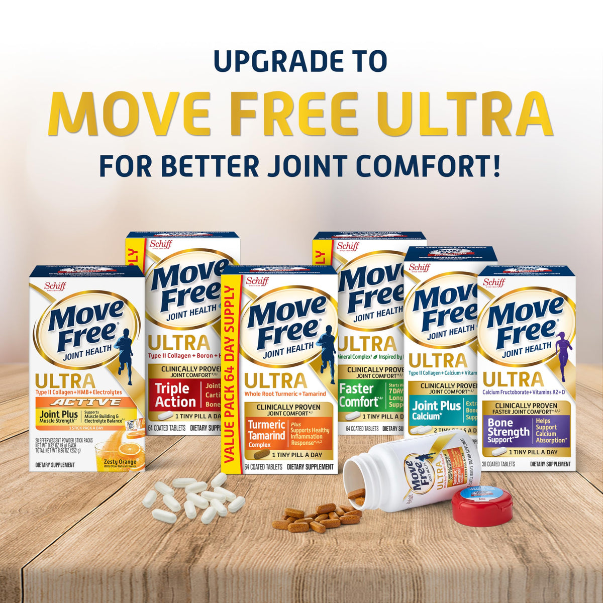 Move Free complément alimentaire sur une table