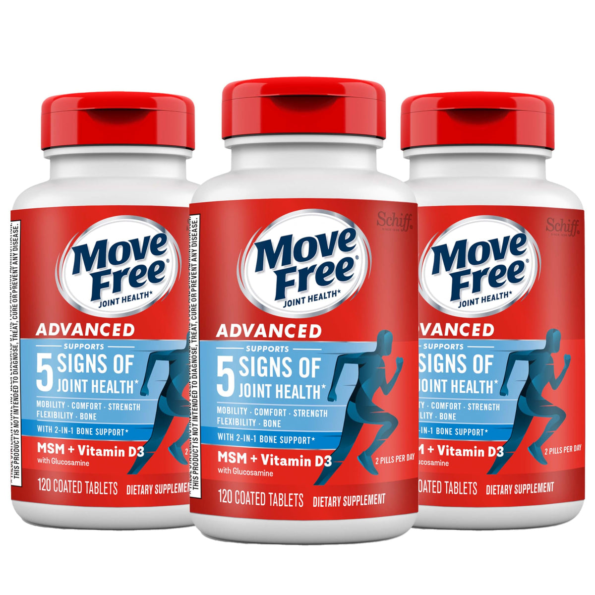 Move Free Glucosamine Chondroïtine MSM 120 comprimés flacon avant
