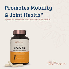 MoveWell by Live Conscious capsules sur une cuillère en bois
