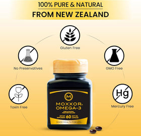 Moxxor Omega-3 gélules ouvertes montrant leur contenu