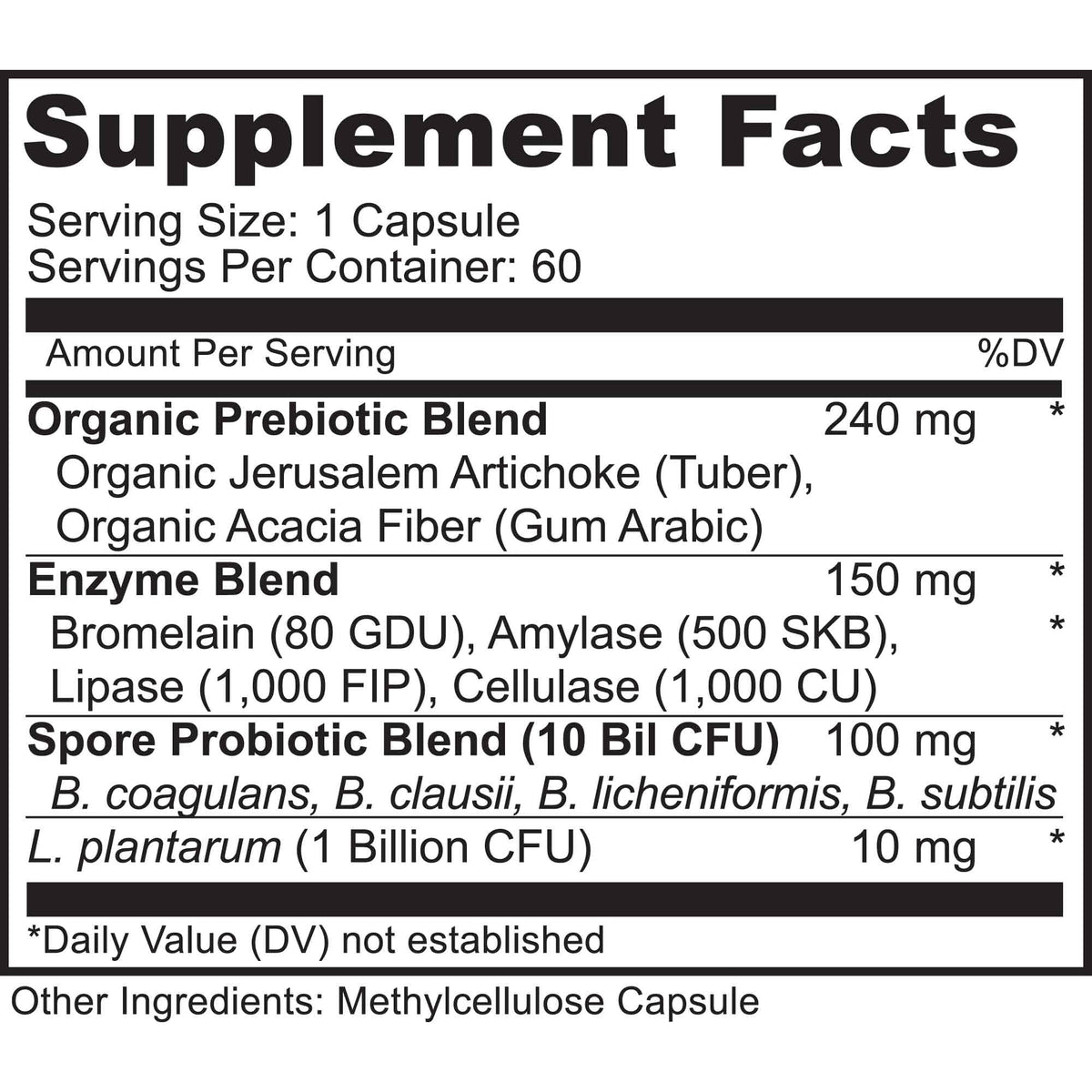 MoxyVites Complex Probiotique Spore 240g vue arrière